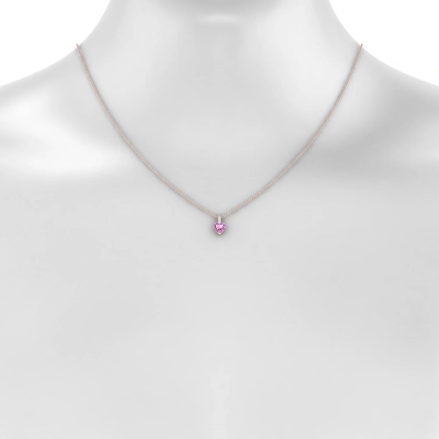 Exquisite | 18k Rose Gold 5.5 mm Heart Pink Sapphire Pendant