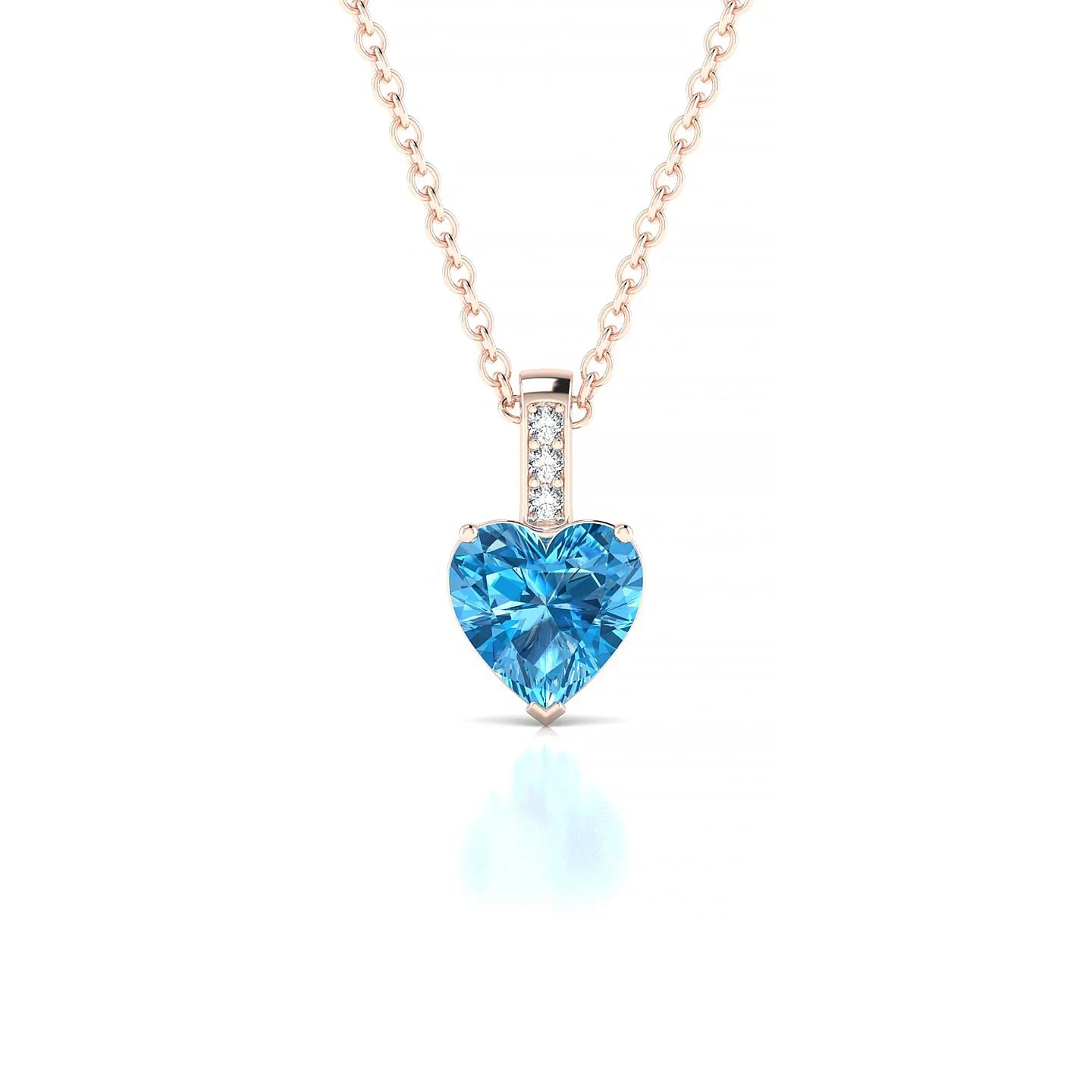 Exquisite | 18k Rose Gold 6 mm Heart Topaz Pendant
