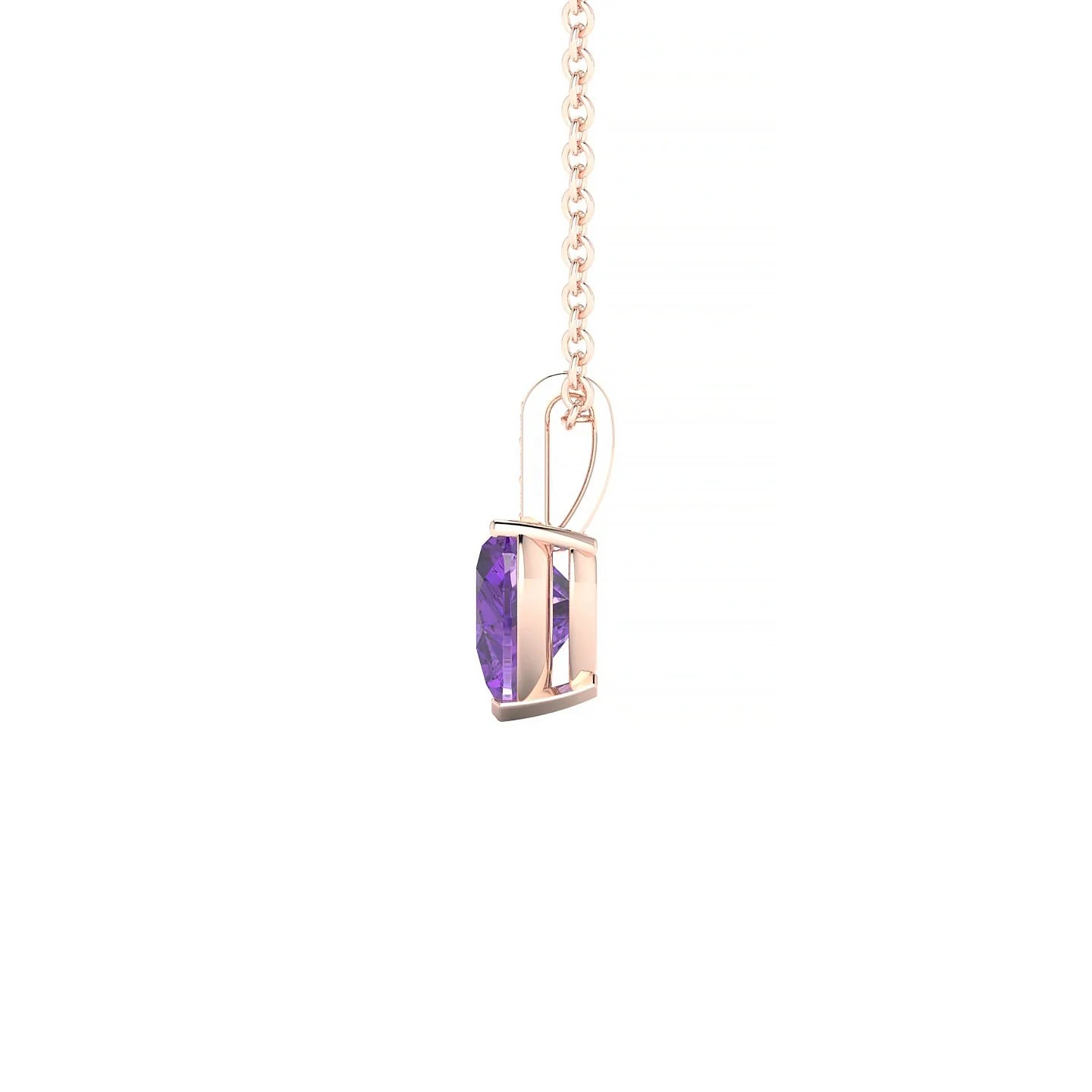 Exquisite | 18k Rose Gold 6 mm Heart Amethyst Pendant