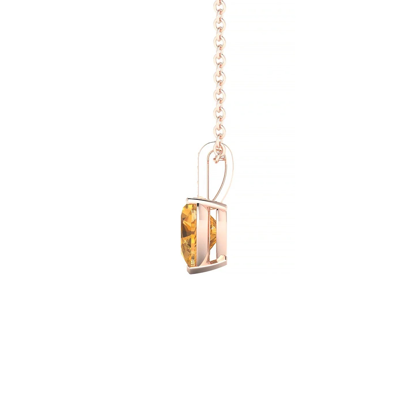 Exquisite | 18k Rose Gold 6 mm Heart Citrine Pendant