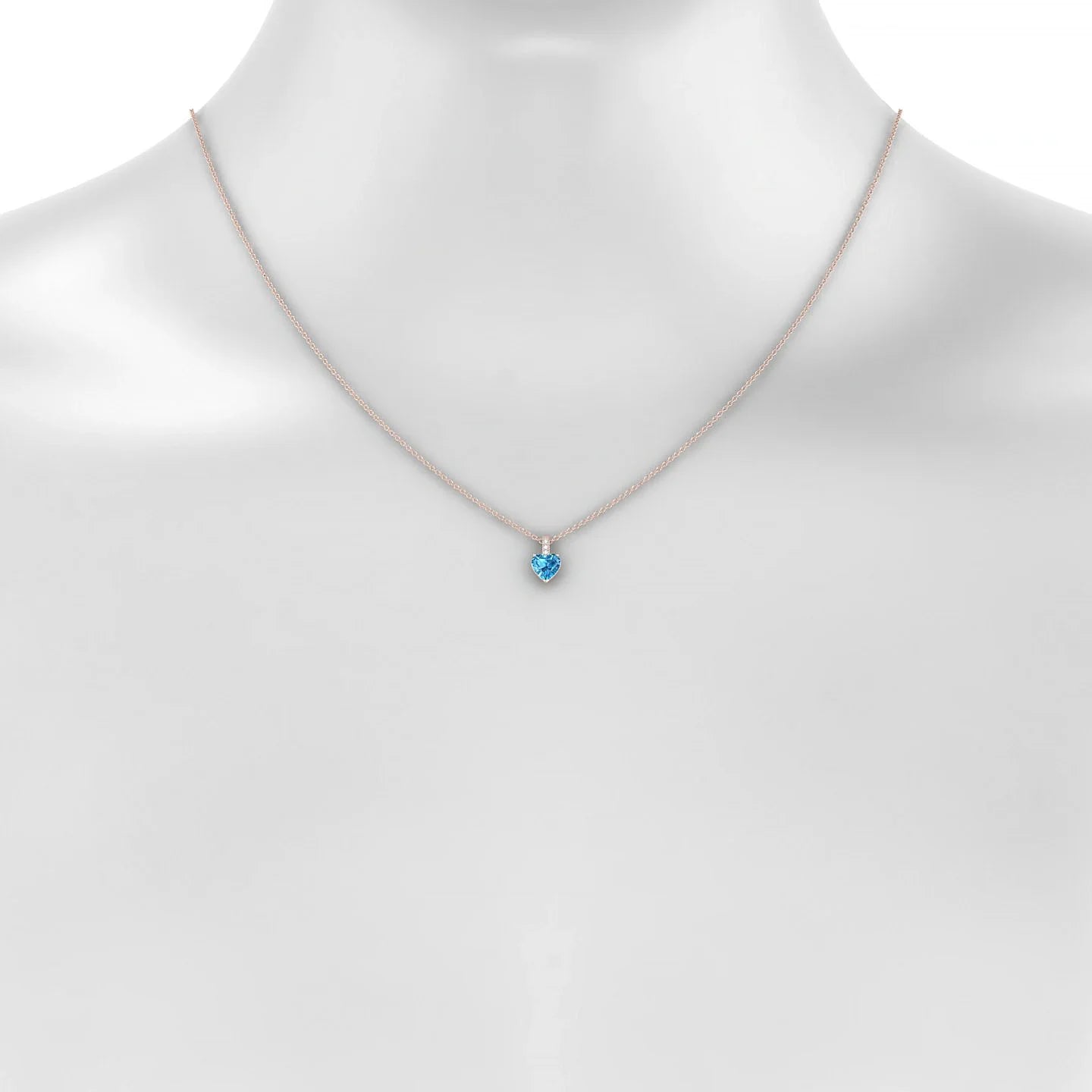 Exquisite | 18k Rose Gold 6 mm Heart Topaz Pendant