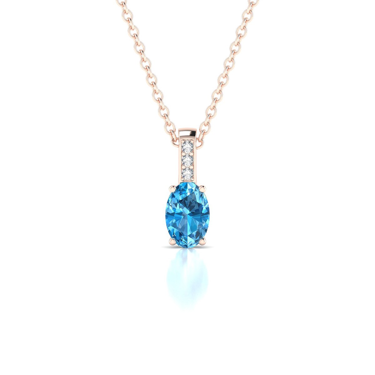 Exquisite | 18k Rose Gold 6 x 4 mm Oval Topaz Pendant