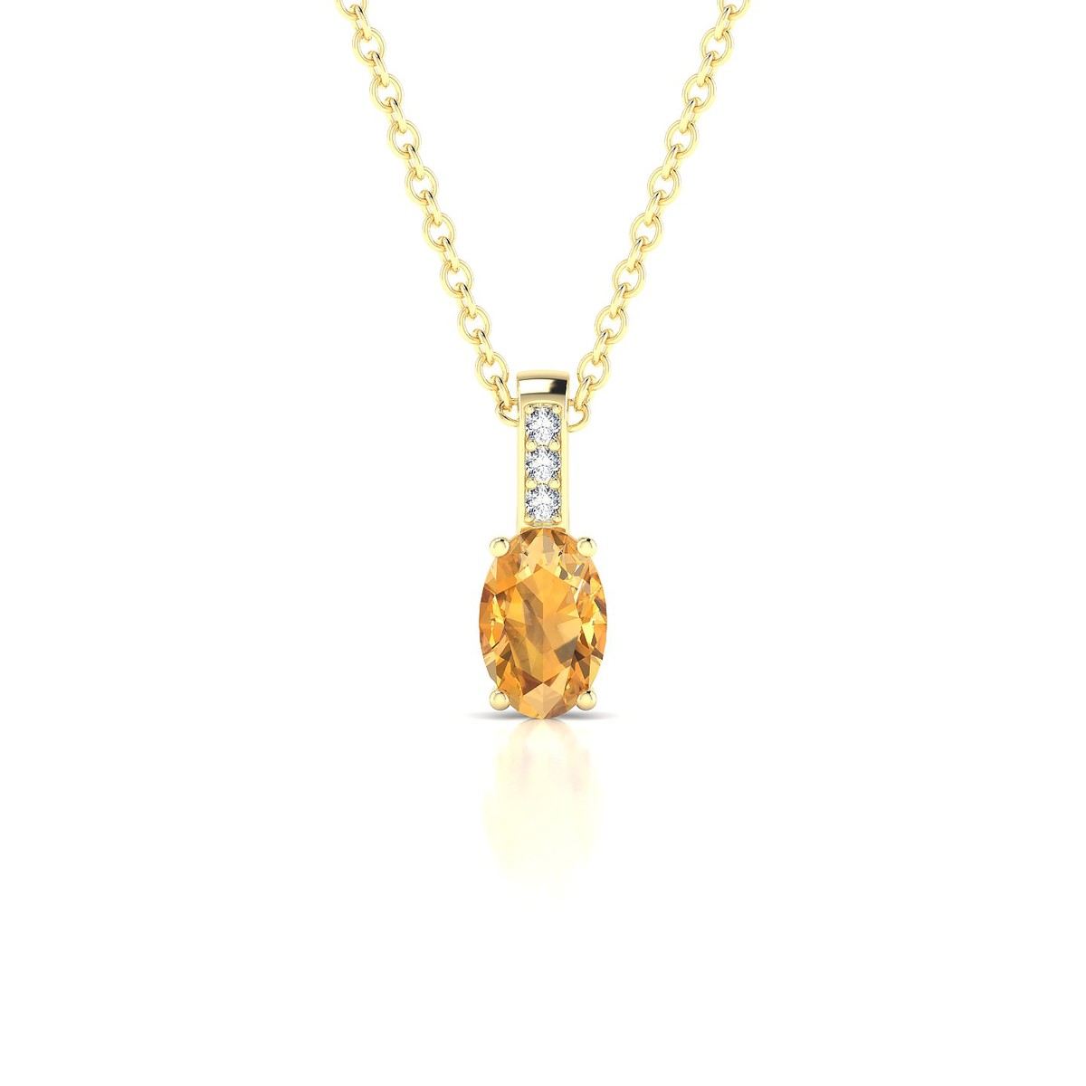 Exquisite | 18k Yellow Gold 6 x 4 mm Oval Citrine Pendant