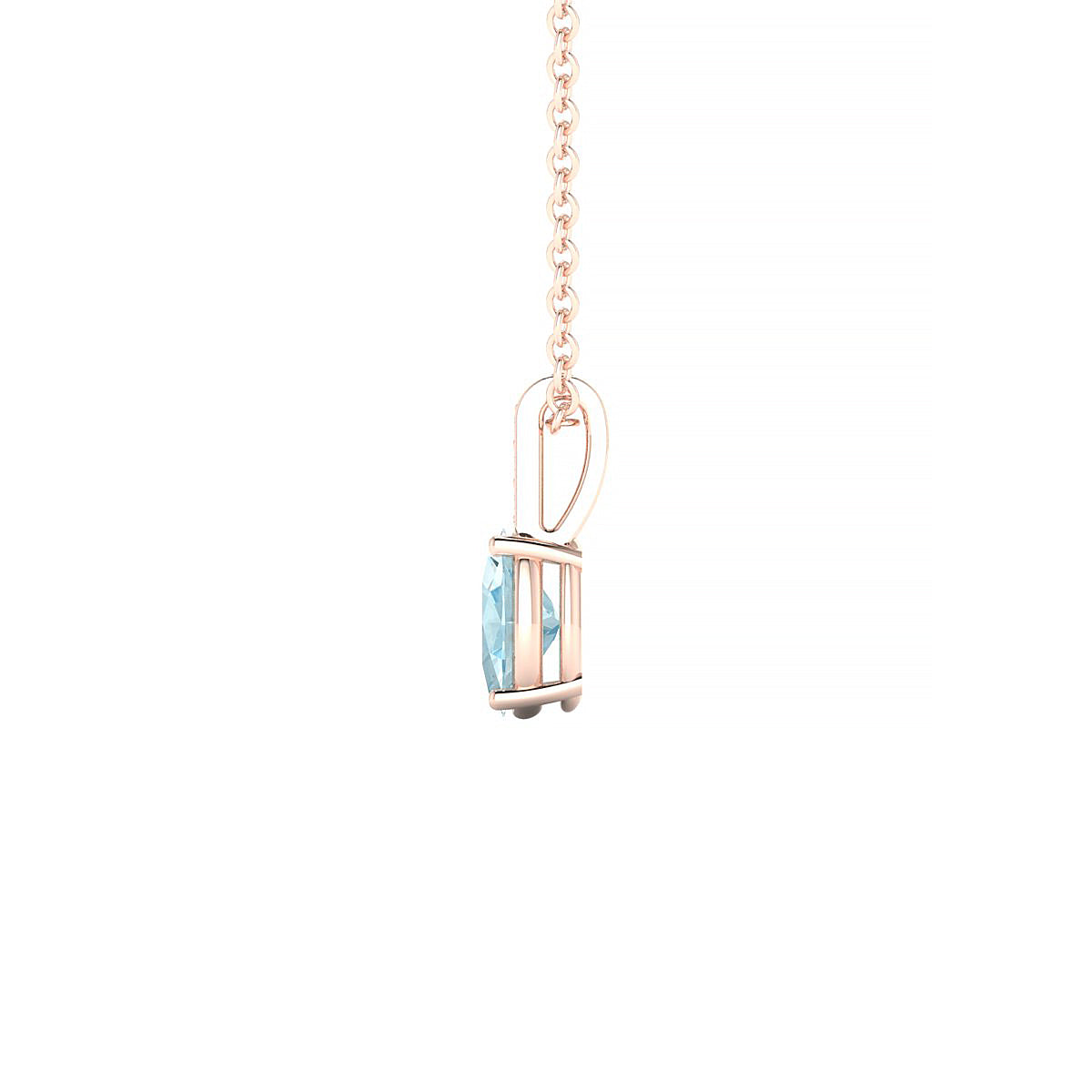 Exquisite | 18k Rose Gold 6 x 4 mm Oval Aquamarine Pendant