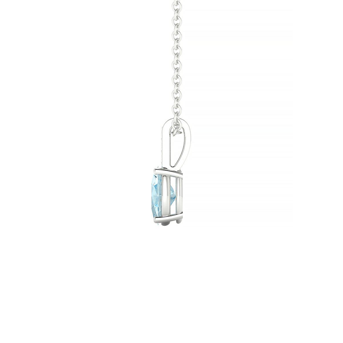 Exquisite | 18k White Gold 6 x 4 mm Oval Aquamarine Pendant