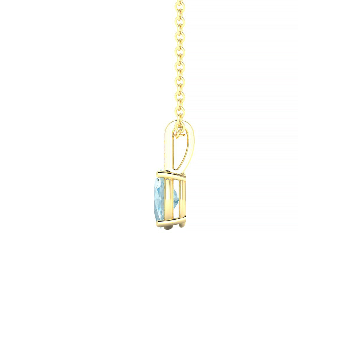 Exquisite | 18k Yellow Gold 6 x 4 mm Oval Aquamarine Pendant