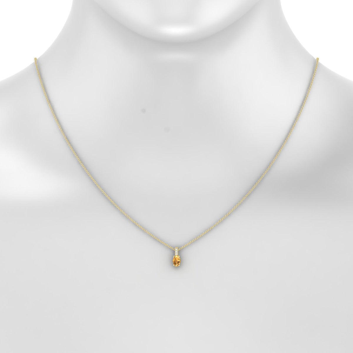 Exquisite | 18k Yellow Gold 6 x 4 mm Oval Citrine Pendant