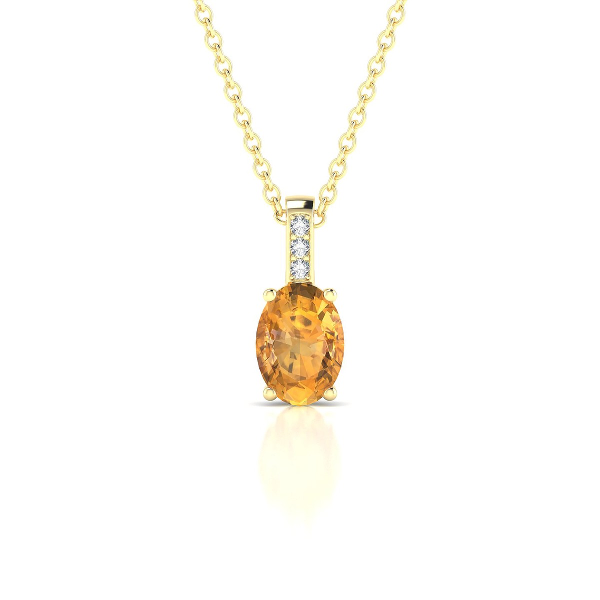 Exquisite | 18k Yellow Gold 7 x 5 mm Oval Citrine Pendant