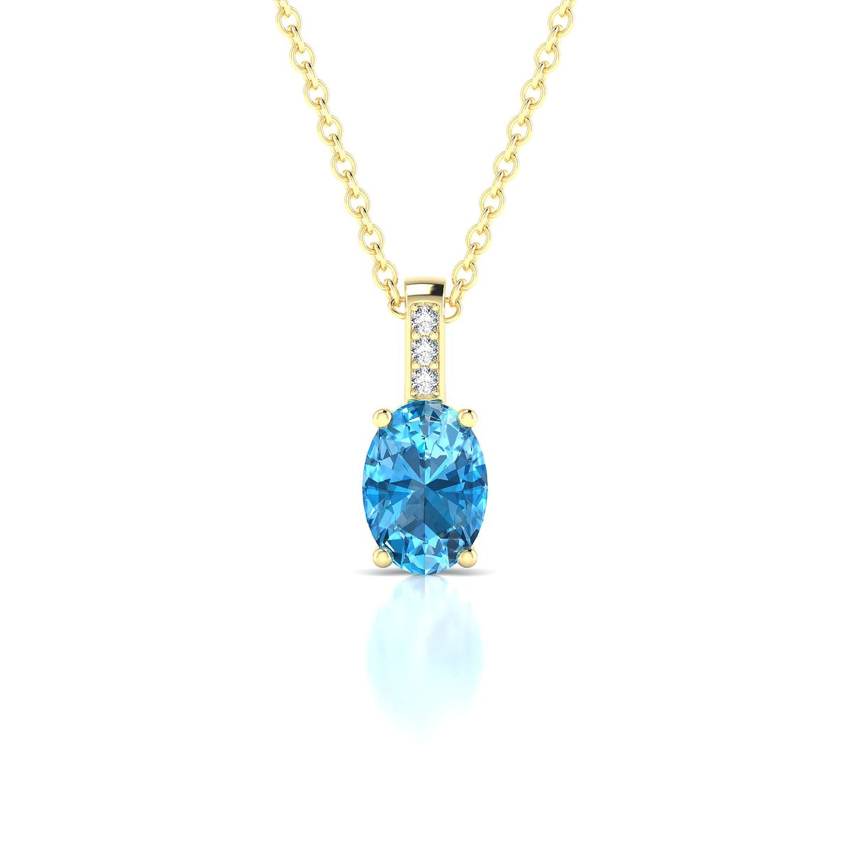 Exquisite | 18k Yellow Gold 7 x 5 mm Oval Topaz Pendant