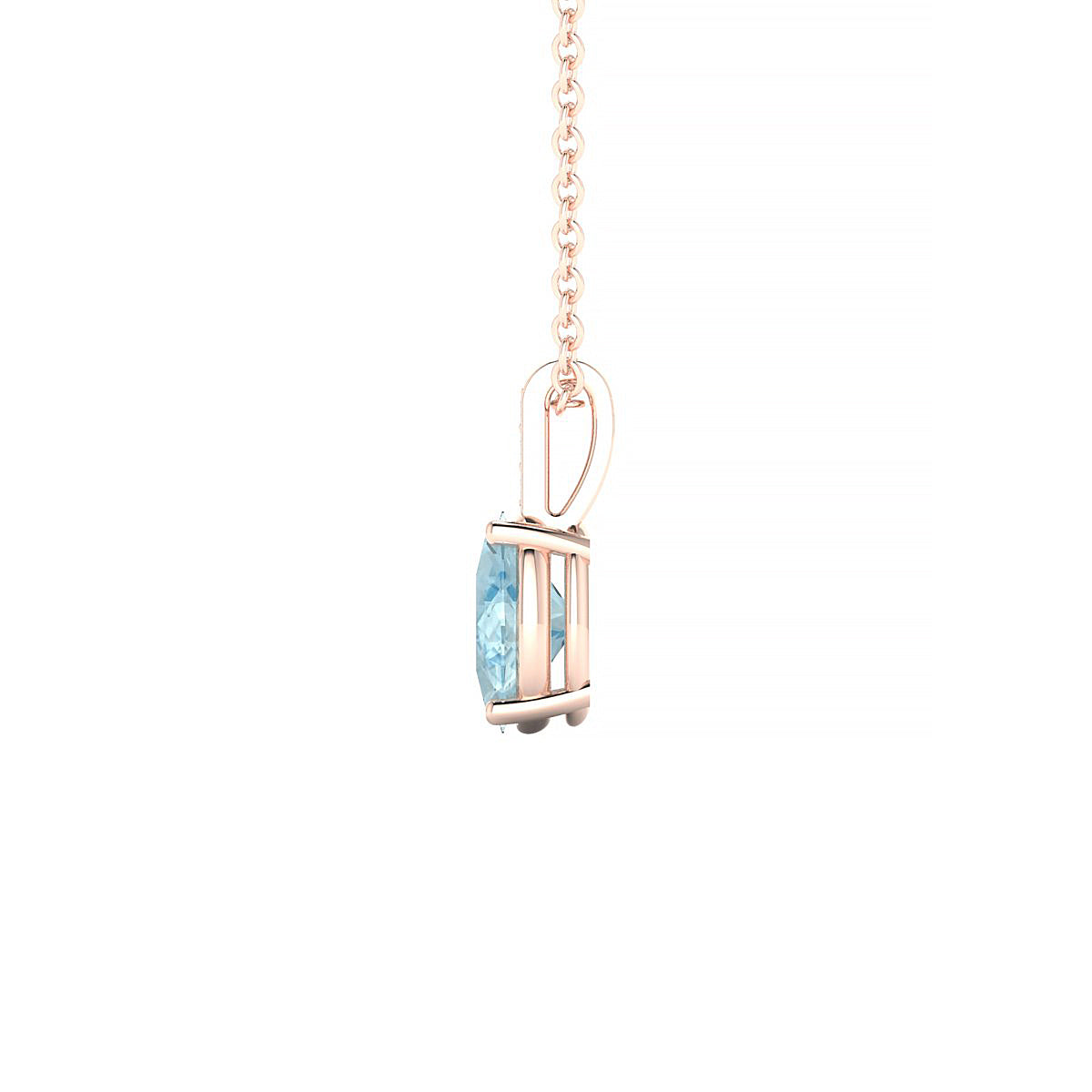 Exquisite | 18k Rose Gold 7 x 5 mm Oval Aquamarine Pendant