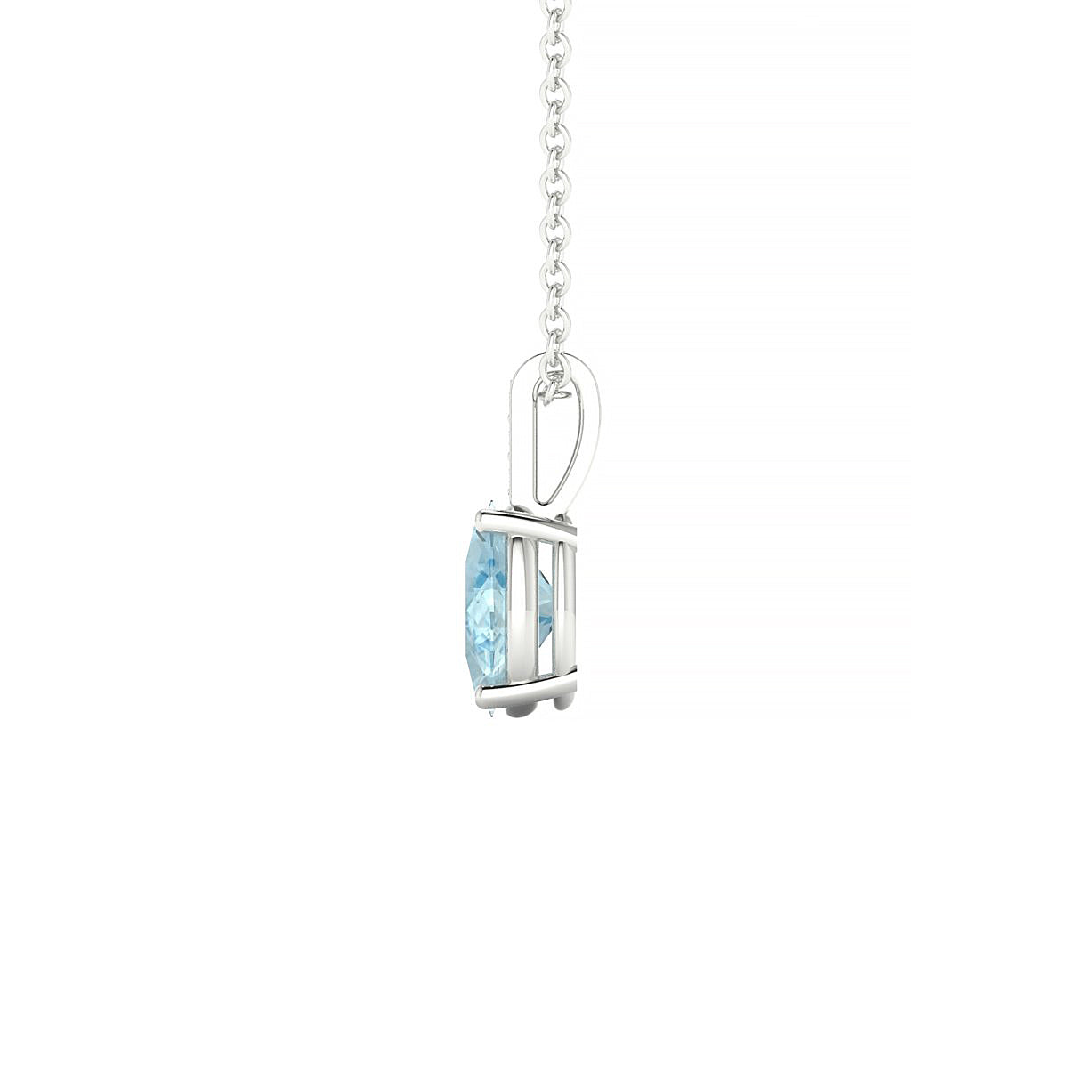 Exquisite | 18k White Gold 7 x 5 mm Oval Aquamarine Pendant