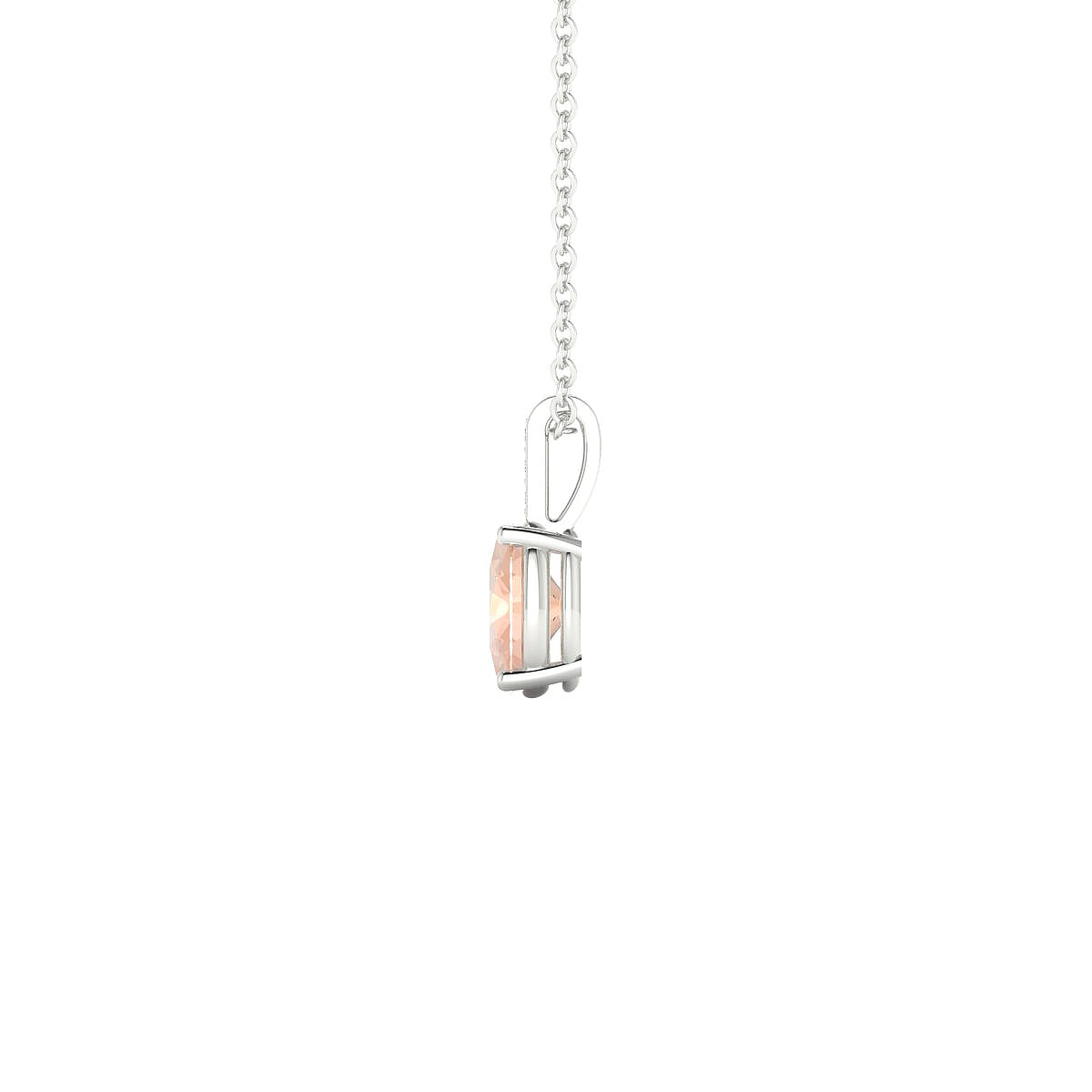 Exquisite | 18k White Gold 7 x 5 mm Oval Morganite Pendant