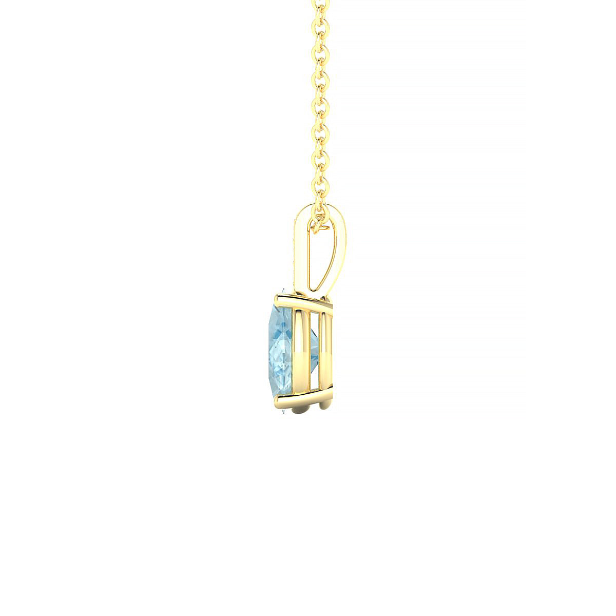 Exquisite | 18k Yellow Gold 7 x 5 mm Oval Aquamarine Pendant