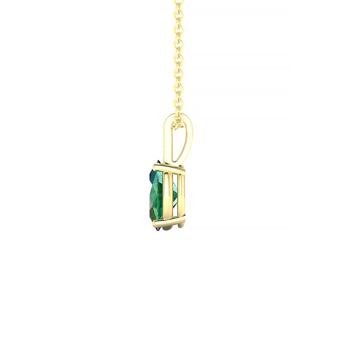 Exquisite | 18k Yellow Gold 7 x 5 mm Oval Emerald Pendant