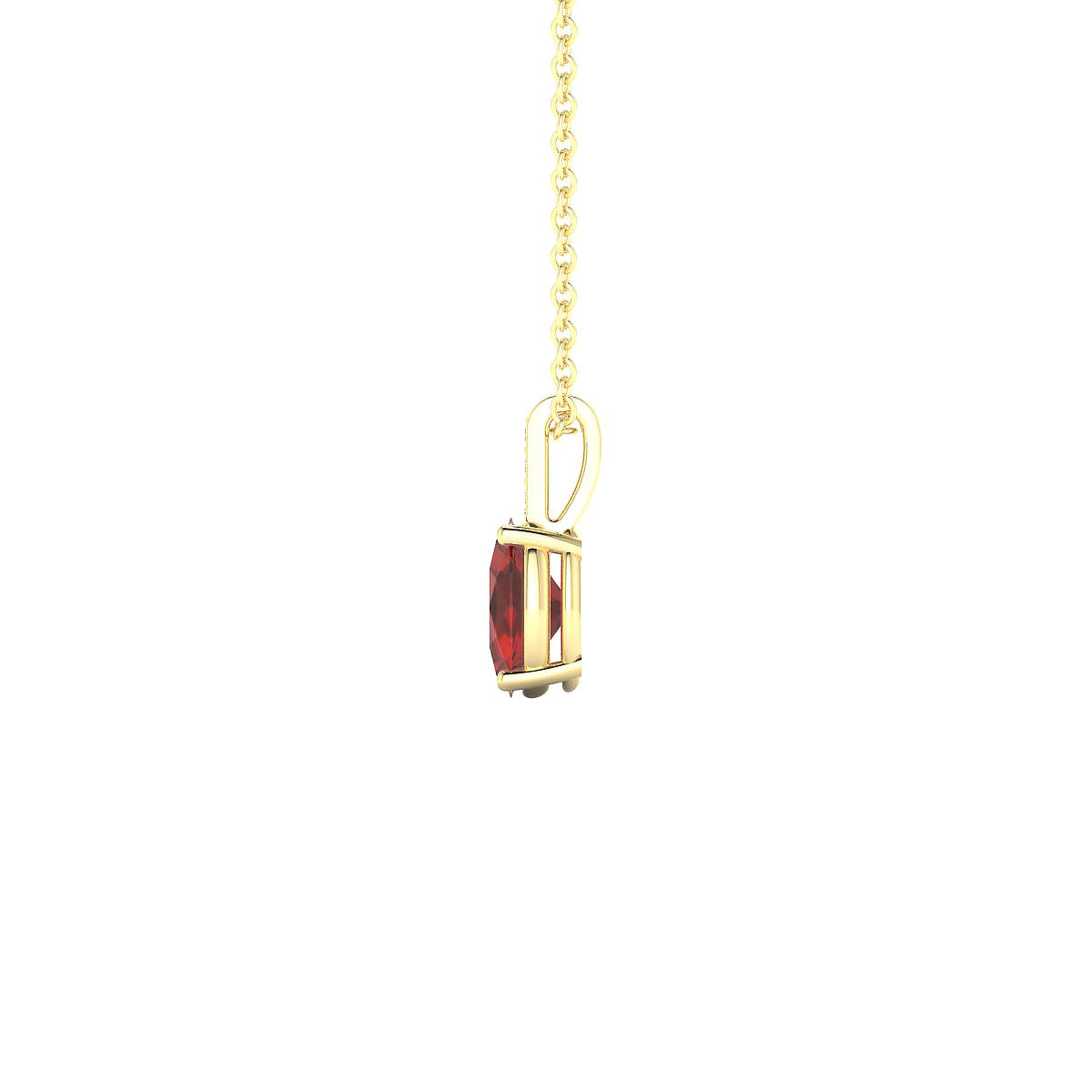 Exquisite | 18k Yellow Gold 7 x 5 mm Oval Garnet Pendant