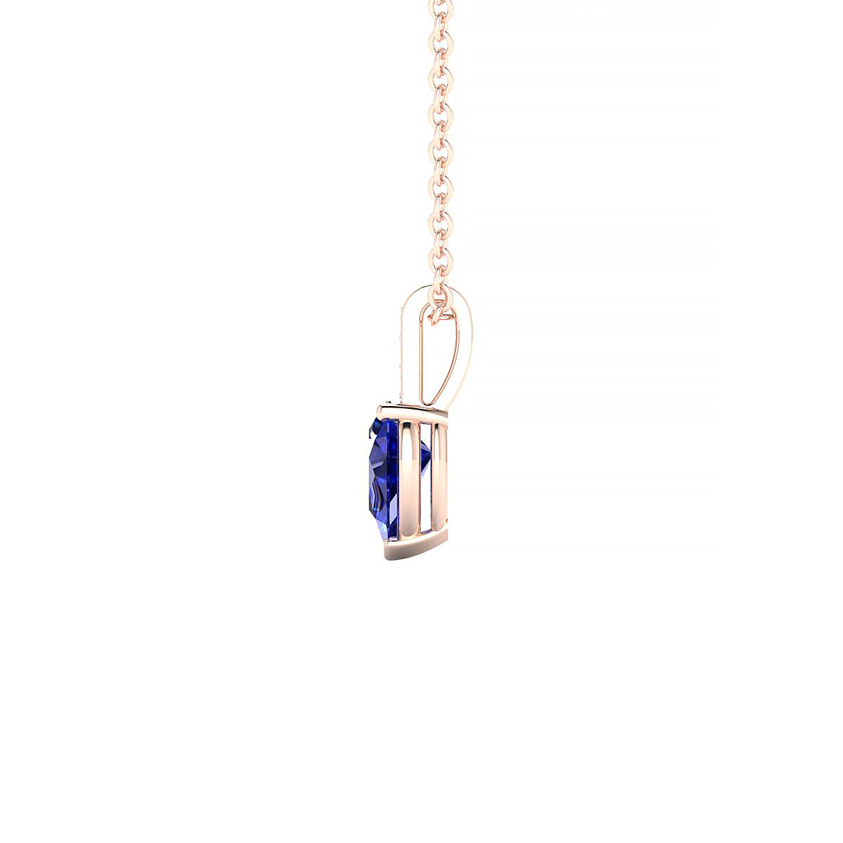 Exquisite | 18k Rose Gold 6 x 4 mm Pear Sapphire Pendant