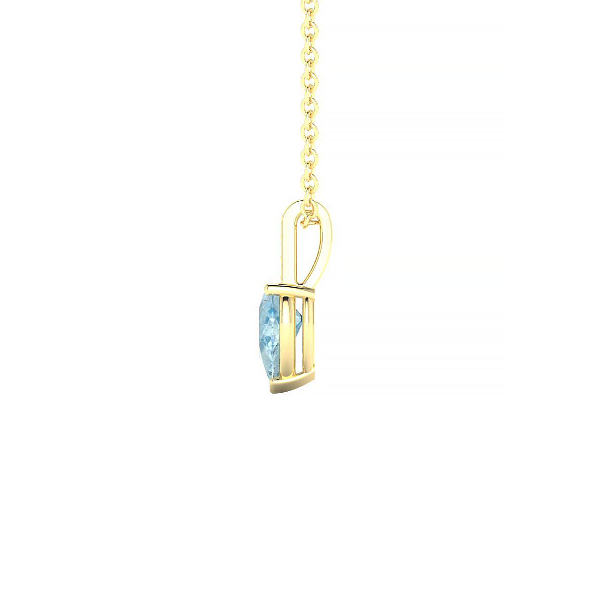 Exquisite | 18k Yellow Gold 6 x 4 mm Pear Aquamarine Pendant