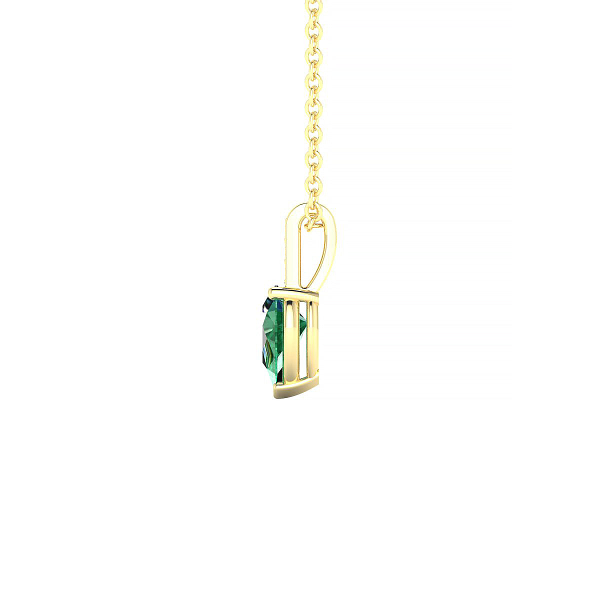 Exquisite | 18k Yellow Gold 6 x 4 mm Pear Emerald Pendant