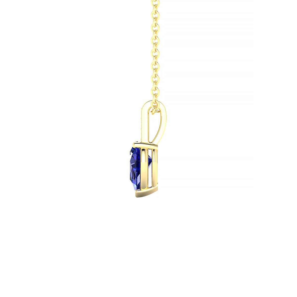 Exquisite | 18k Yellow Gold 6 x 4 mm Pear Sapphire Pendant