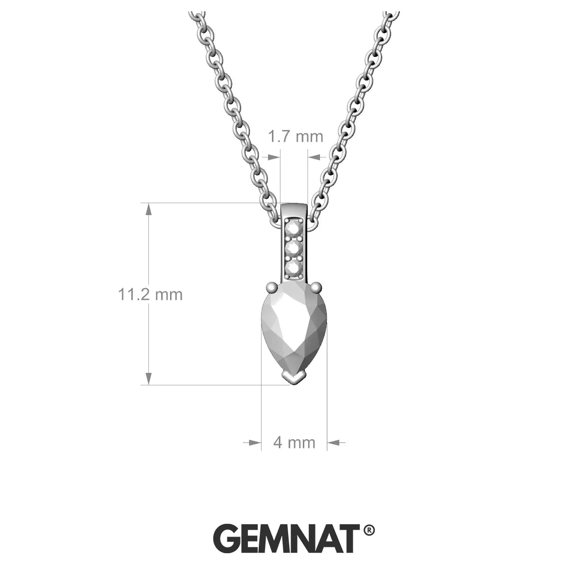 Exquisite | 18k Rose Gold 6 x 4 mm Pear Rhodolite Pendant