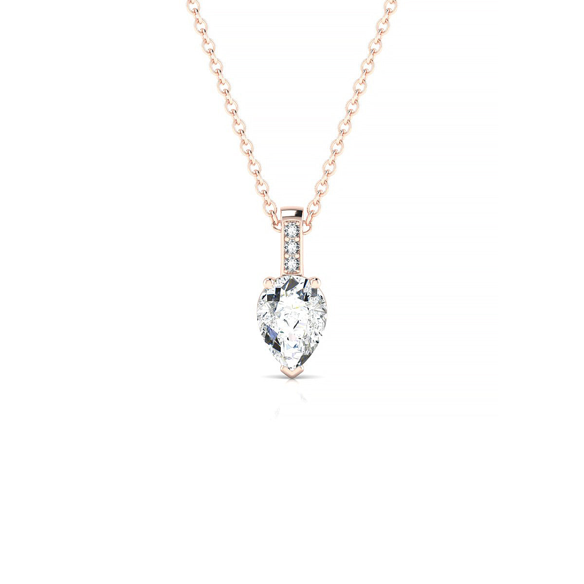 Exquisite | 18k Rose Gold 7 x 5 mm Pear Diamond Pendant