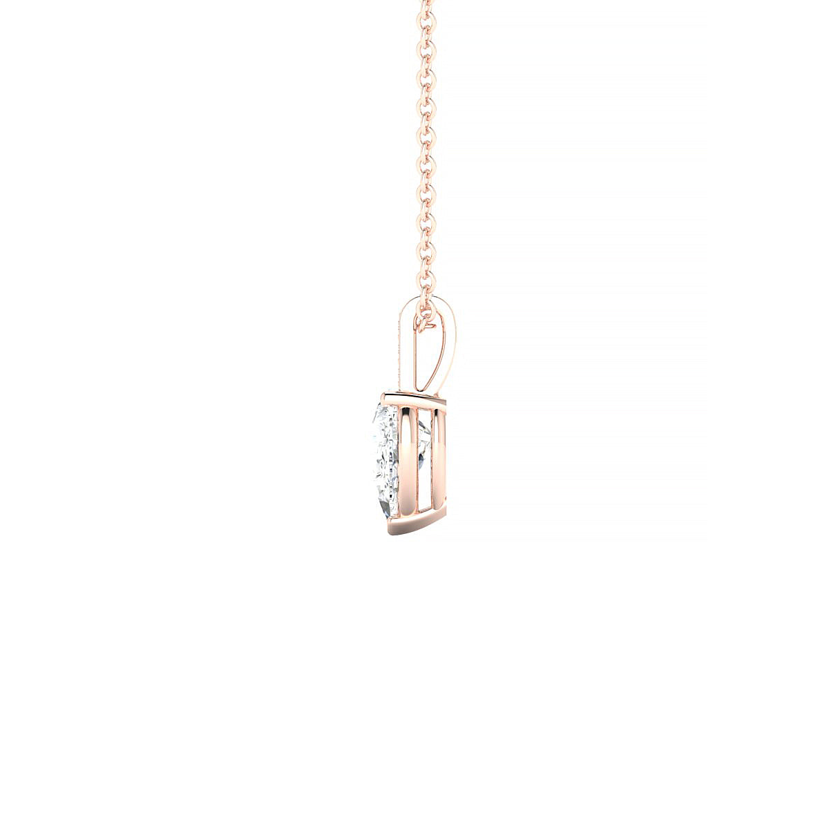 Exquisite | 18k Rose Gold 7 x 5 mm Pear Diamond Pendant