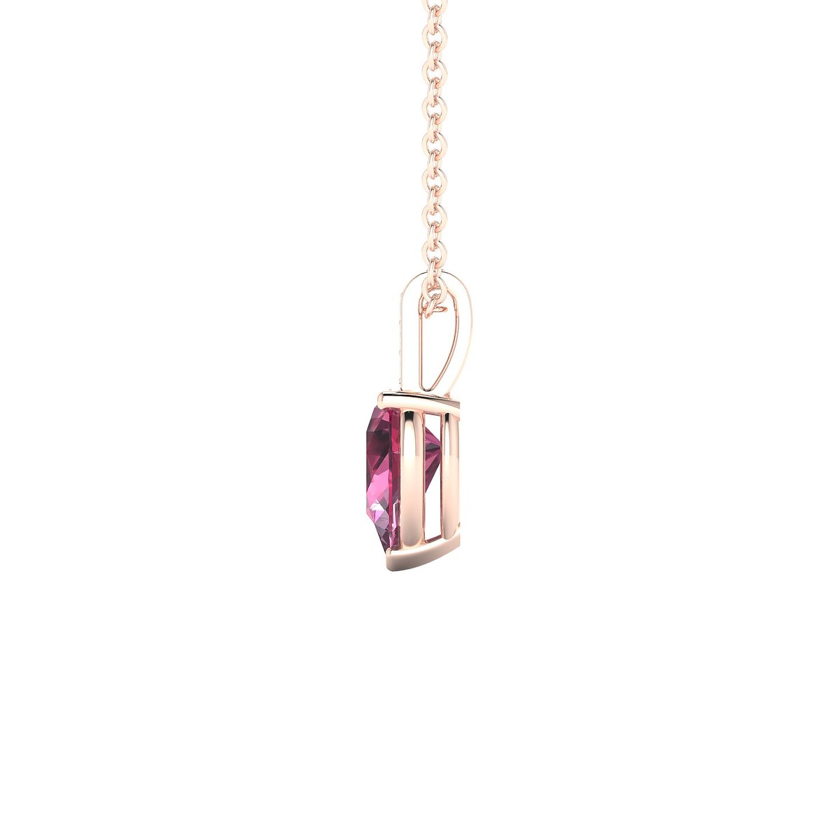 Exquisite | 18k Rose Gold 7 x 5 mm Pear Rhodolite Pendant