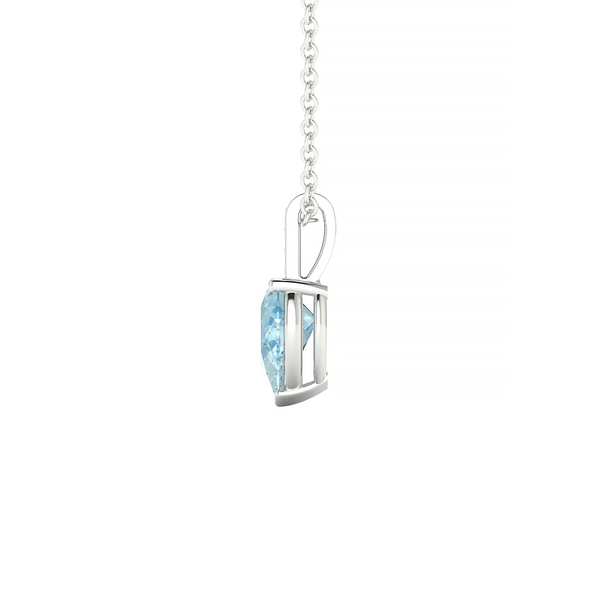 Exquisite | 18k White Gold 7 x 5 mm Pear Aquamarine Pendant