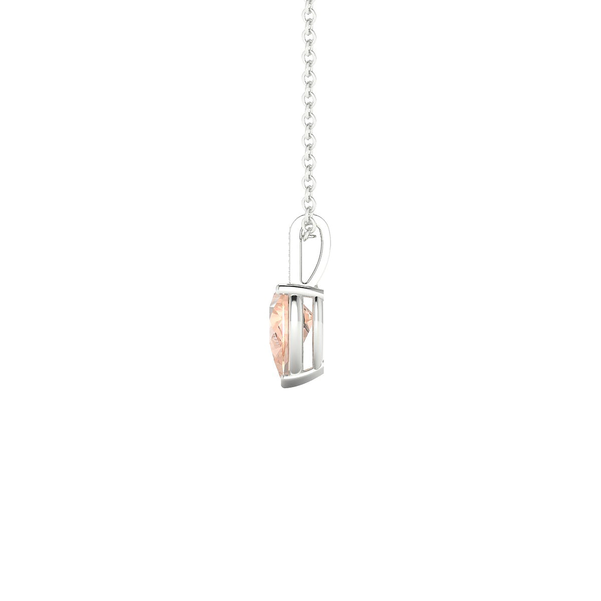 Exquisite | 18k White Gold 7 x 5 mm Pear Morganite Pendant