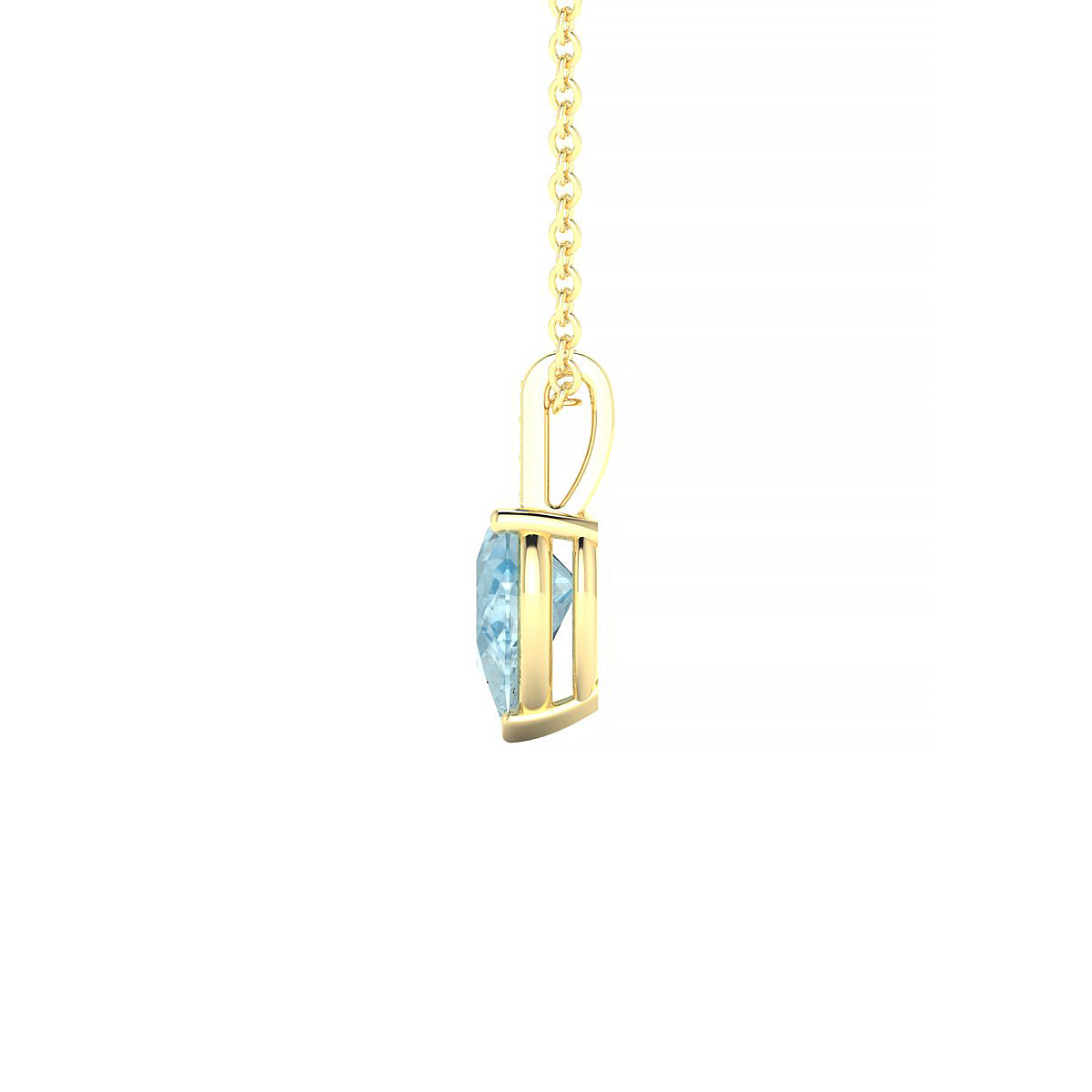 Exquisite | 18k Yellow Gold 7 x 5 mm Pear Aquamarine Pendant