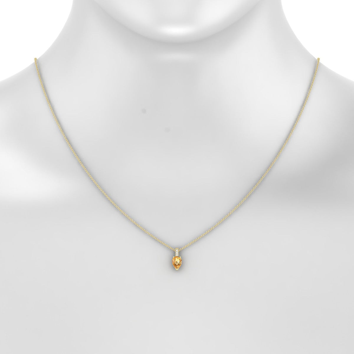 Exquisite | 18k Yellow Gold 7 x 5 mm Pear Citrine Pendant