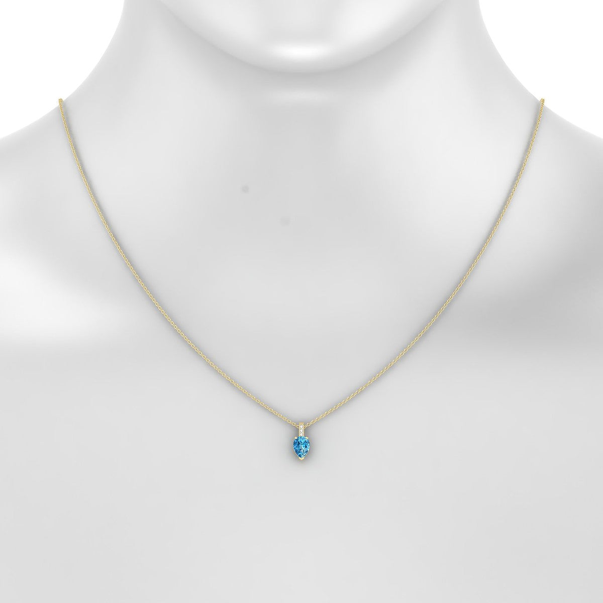 Exquisite | 18k Yellow Gold 7 x 5 mm Pear Topaz Pendant