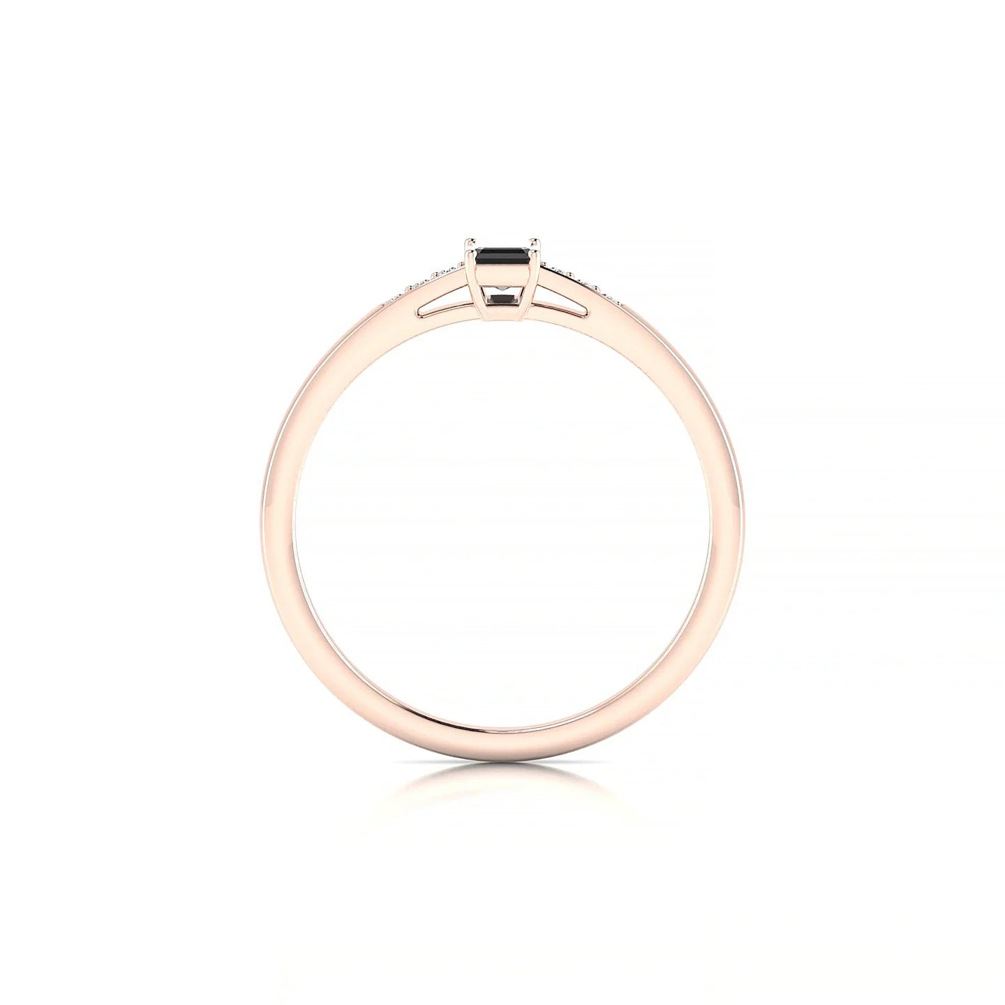 Exquisite | 18k Rose Gold 5 x 3 mm Emerald Black Diamond Ring