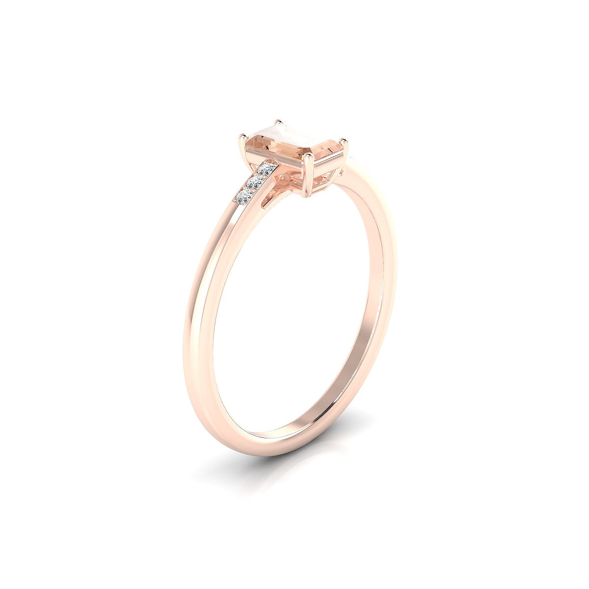 Exquisite | 18k Rose Gold 6 x 4 mm Emerald Morganite Ring