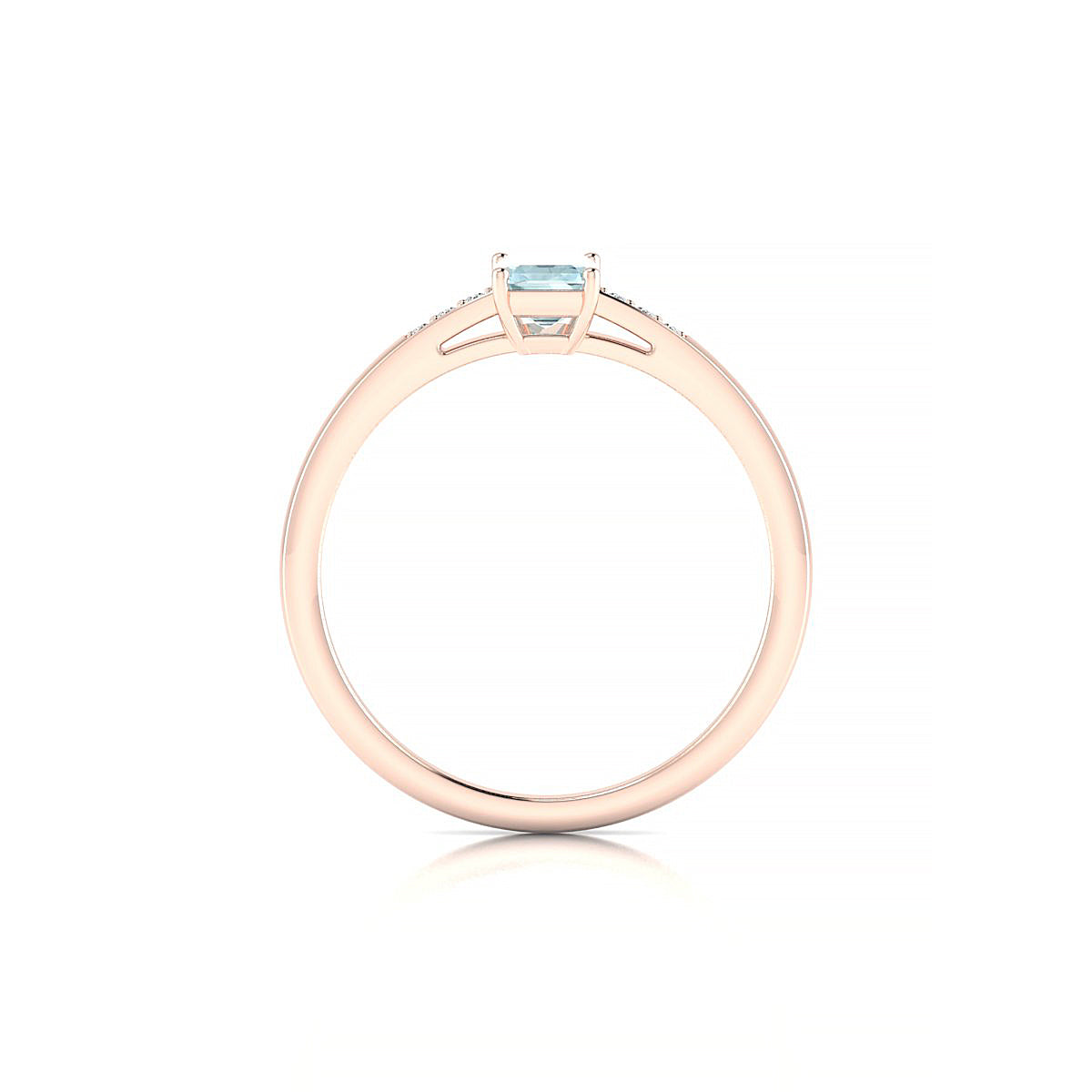 Exquisite | 18k Rose Gold 6 x 4 mm Emerald Aquamarine Ring