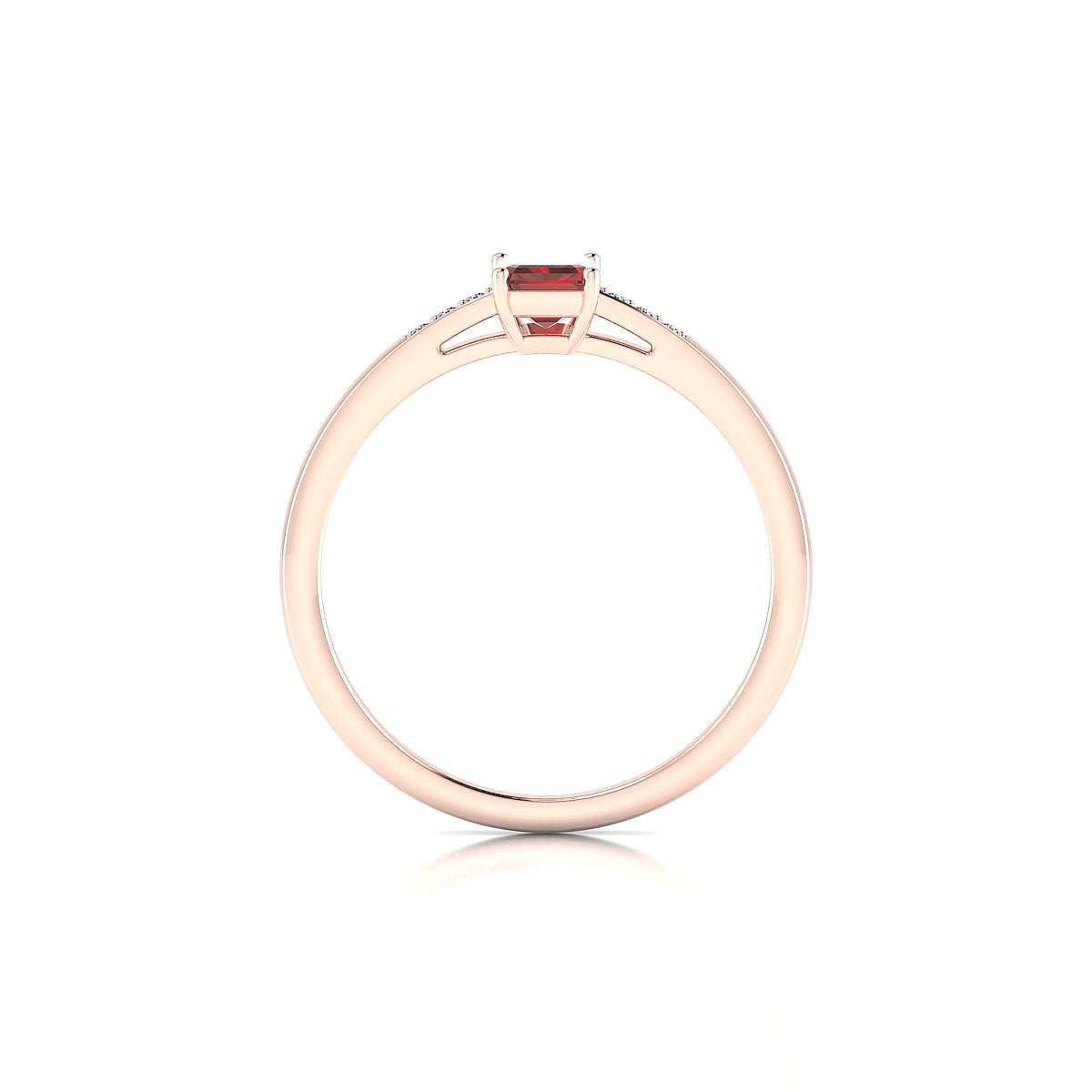 Exquisite | 18k Rose Gold 6 x 4 mm Emerald Garnet Ring