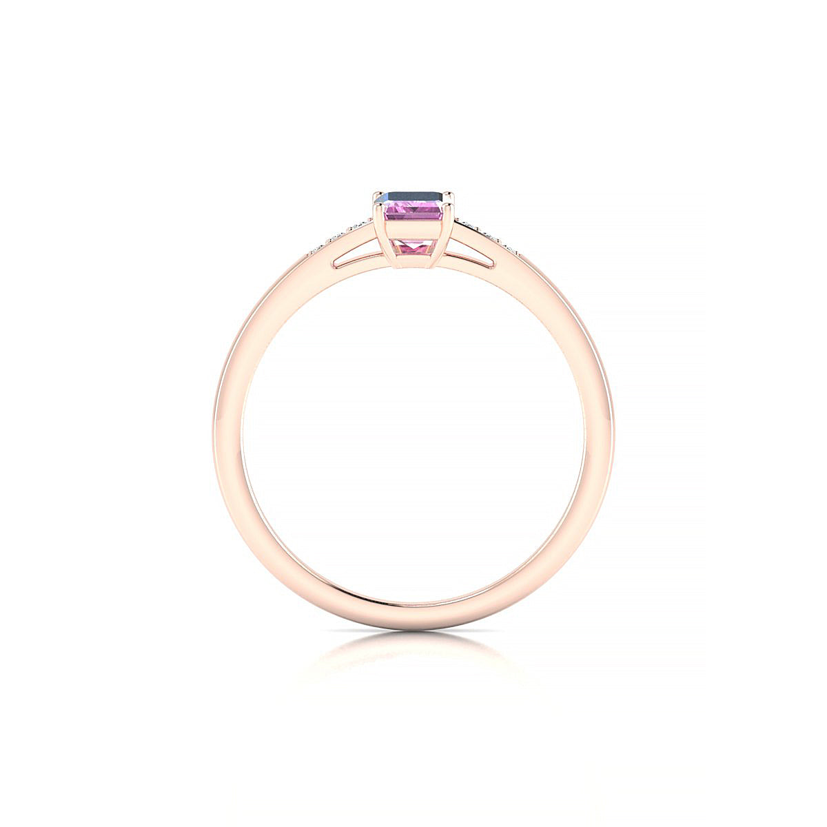 Exquisite | 18k Rose Gold 6 x 4 mm Emerald Pink Sapphire Ring