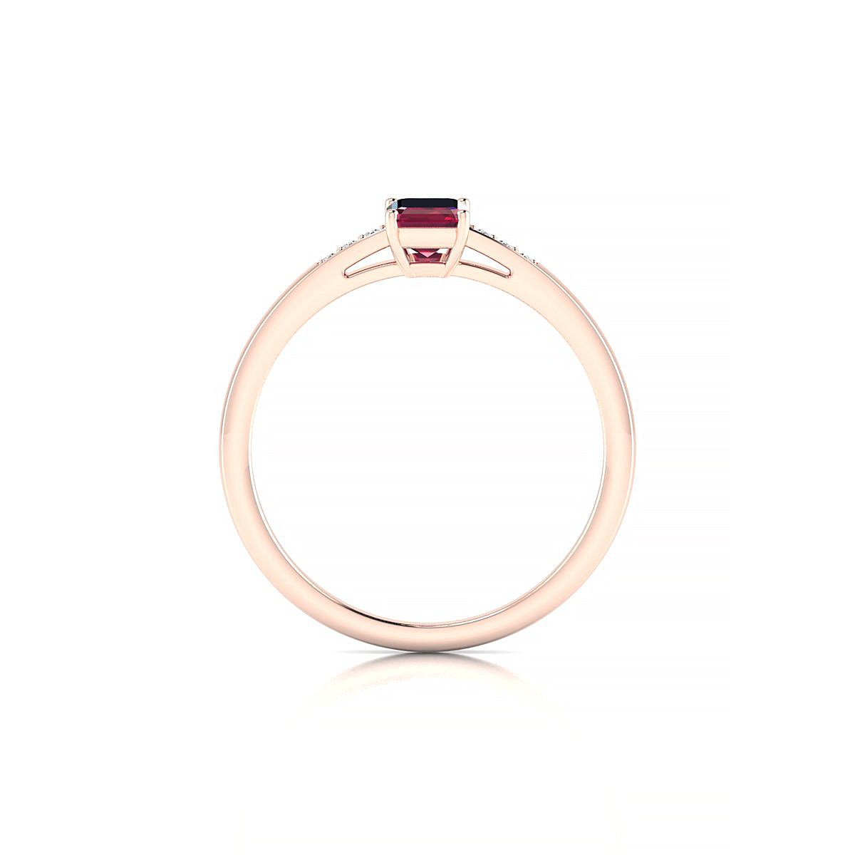 Exquisite | 18k Rose Gold 6 x 4 mm Emerald Ruby Ring