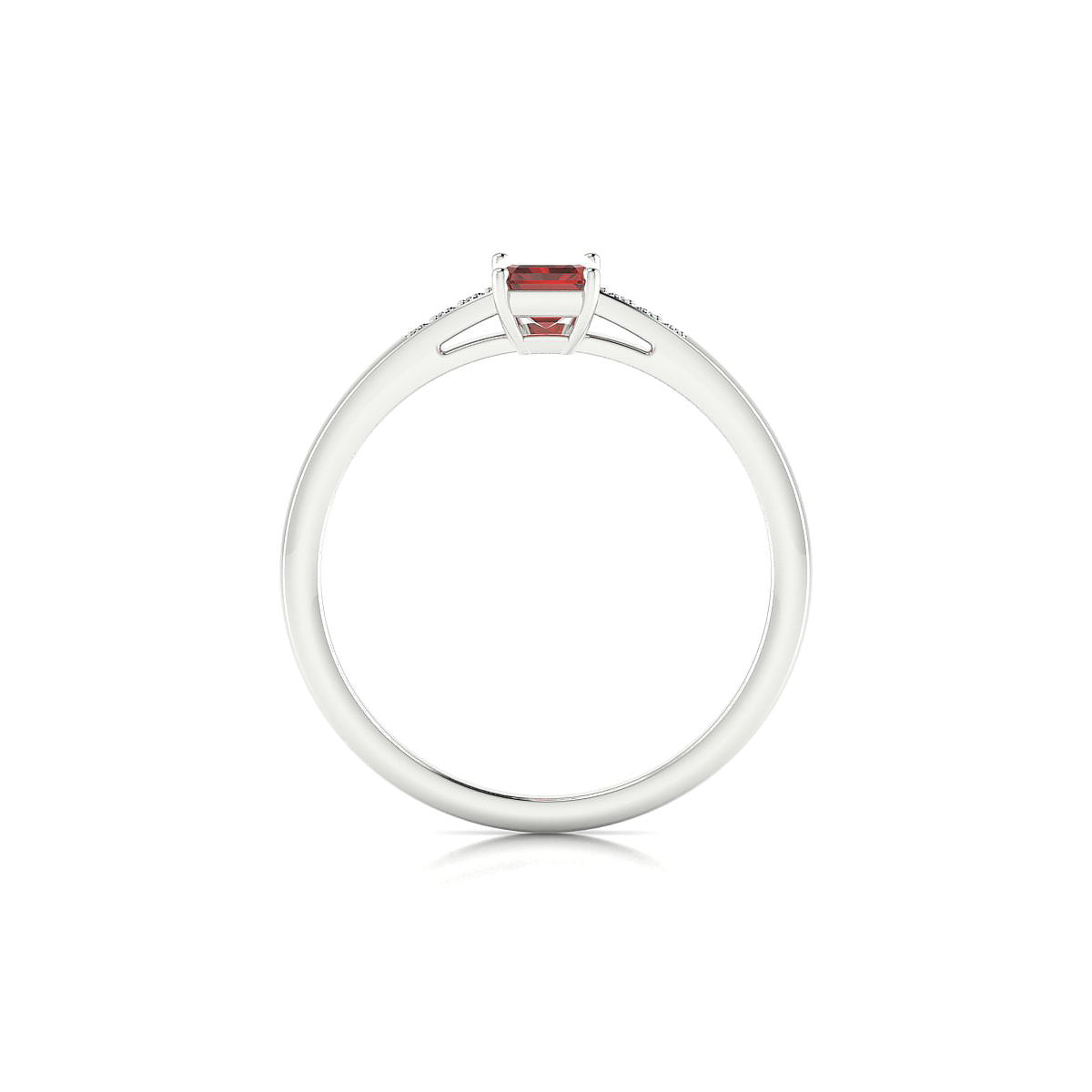 Exquisite | 18k White Gold 6 x 4 mm Emerald Garnet Ring