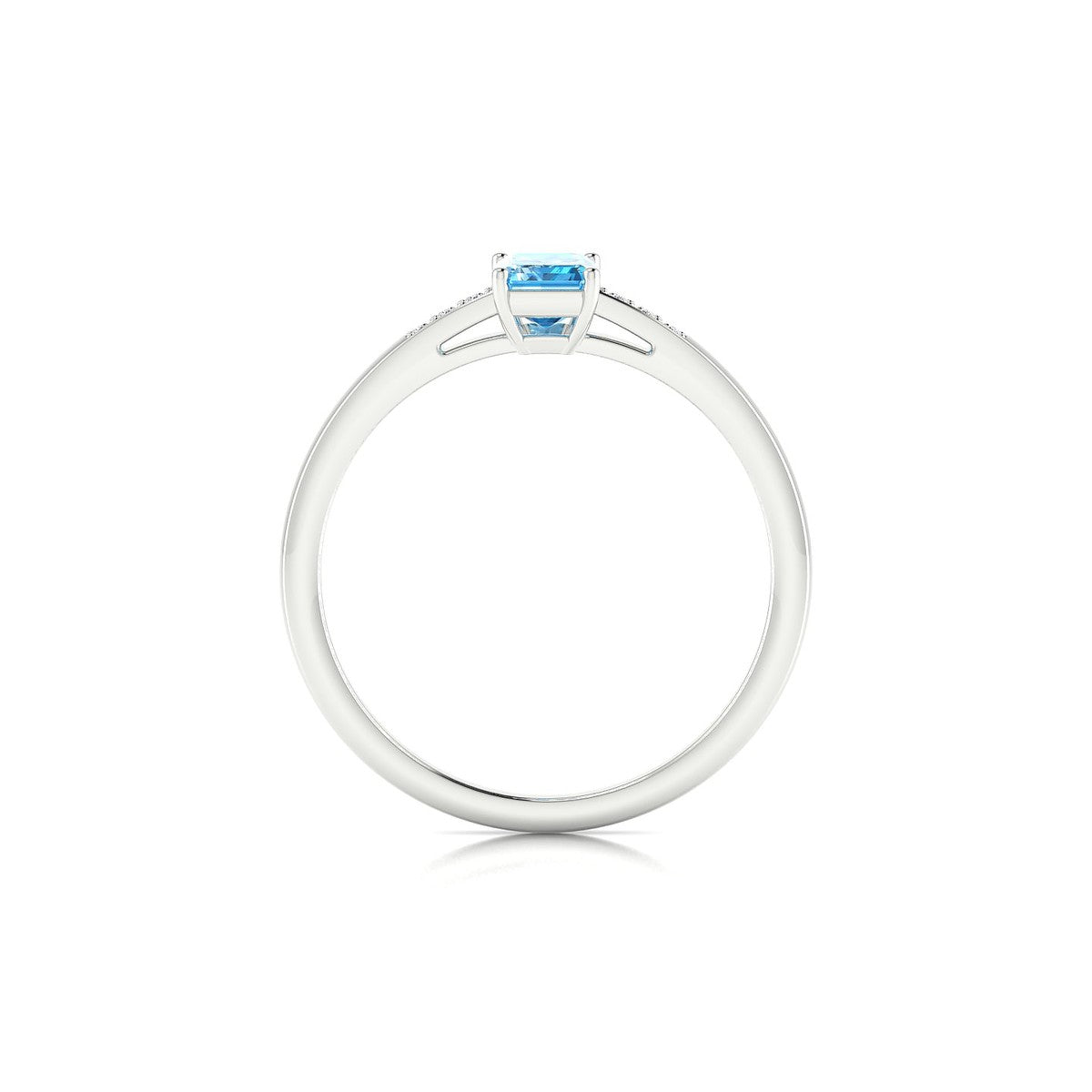 Exquisite | 18k White Gold 6 x 4 mm Emerald Topaz Ring