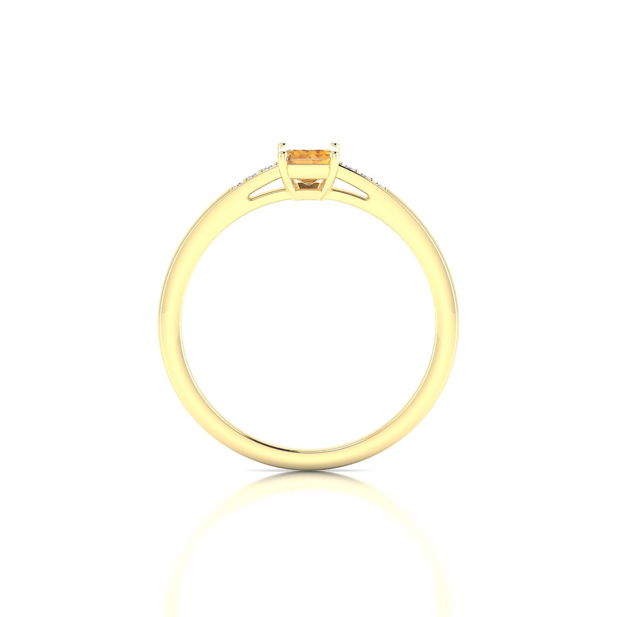 Exquisite | 18k Yellow Gold 6 x 4 mm Emerald Citrine Ring