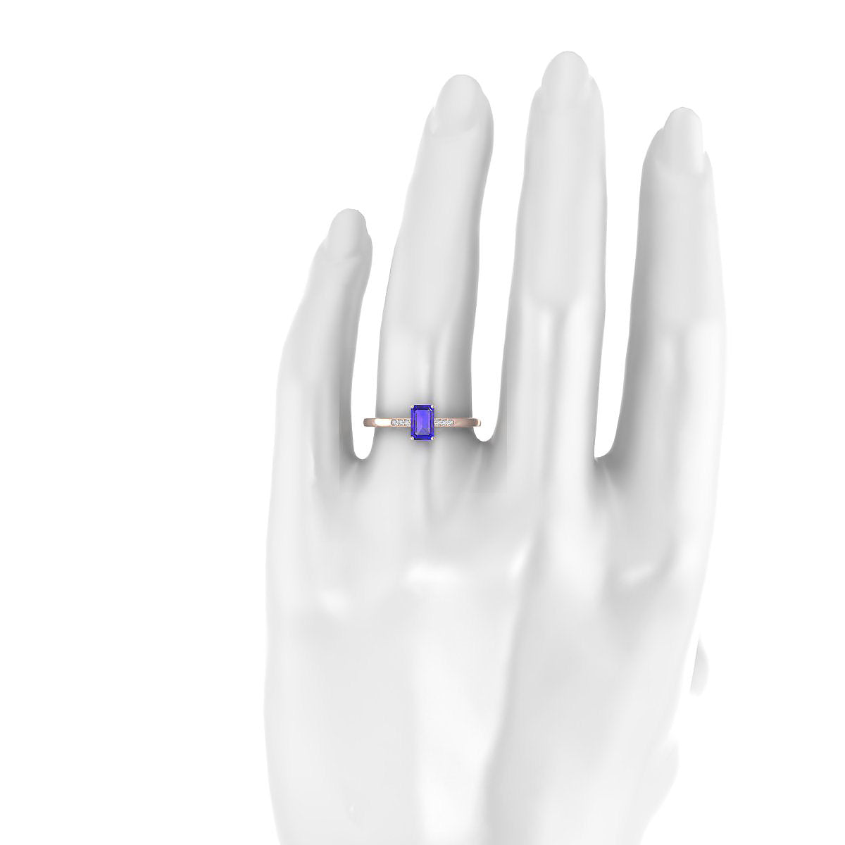 Exquisite | 18k Rose Gold 6 x 4 mm Emerald Tanzanite Ring