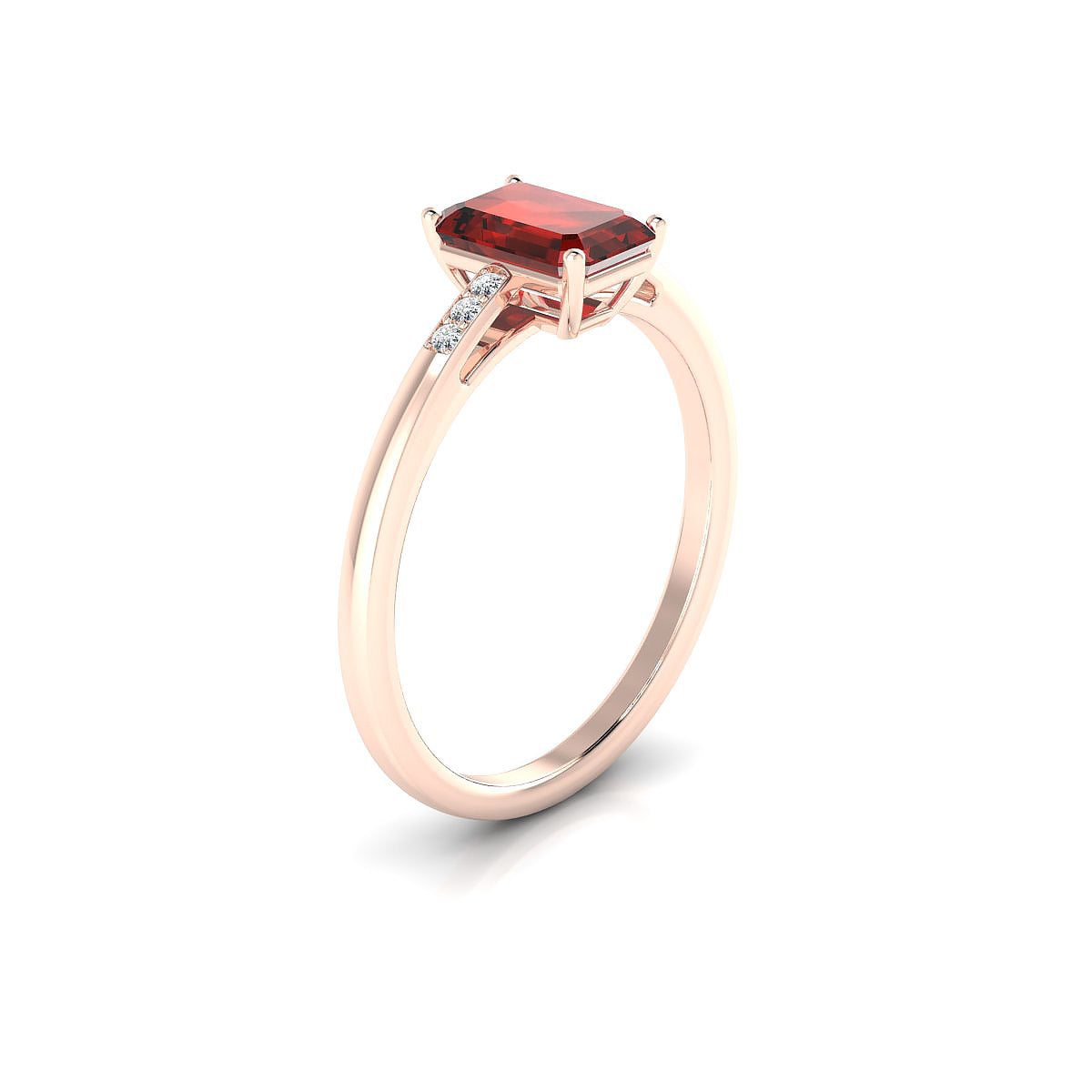 Exquisite | 18k Rose Gold 7 x 5 mm Emerald Garnet Ring
