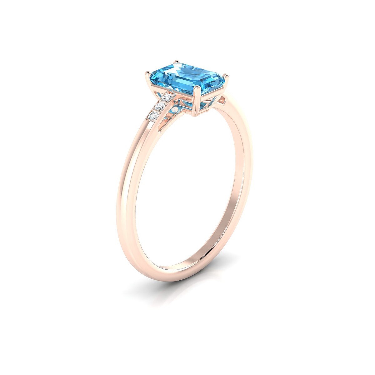 Exquisite | 18k Rose Gold 7 x 5 mm Emerald Topaz Ring