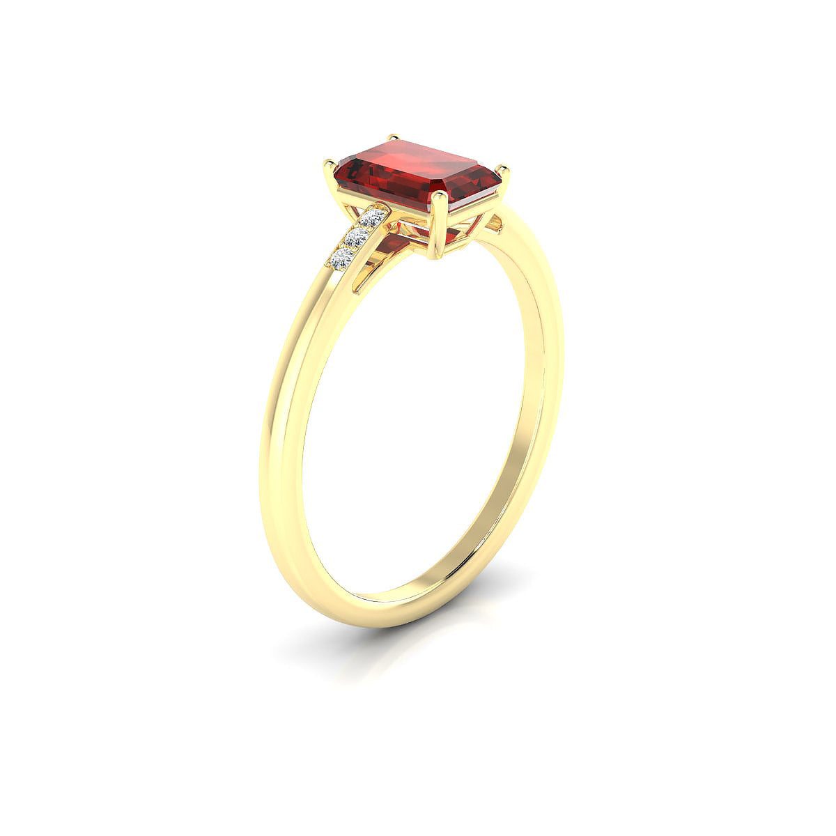 Exquisite | 18k Yellow Gold 7 x 5 mm Emerald Garnet Ring