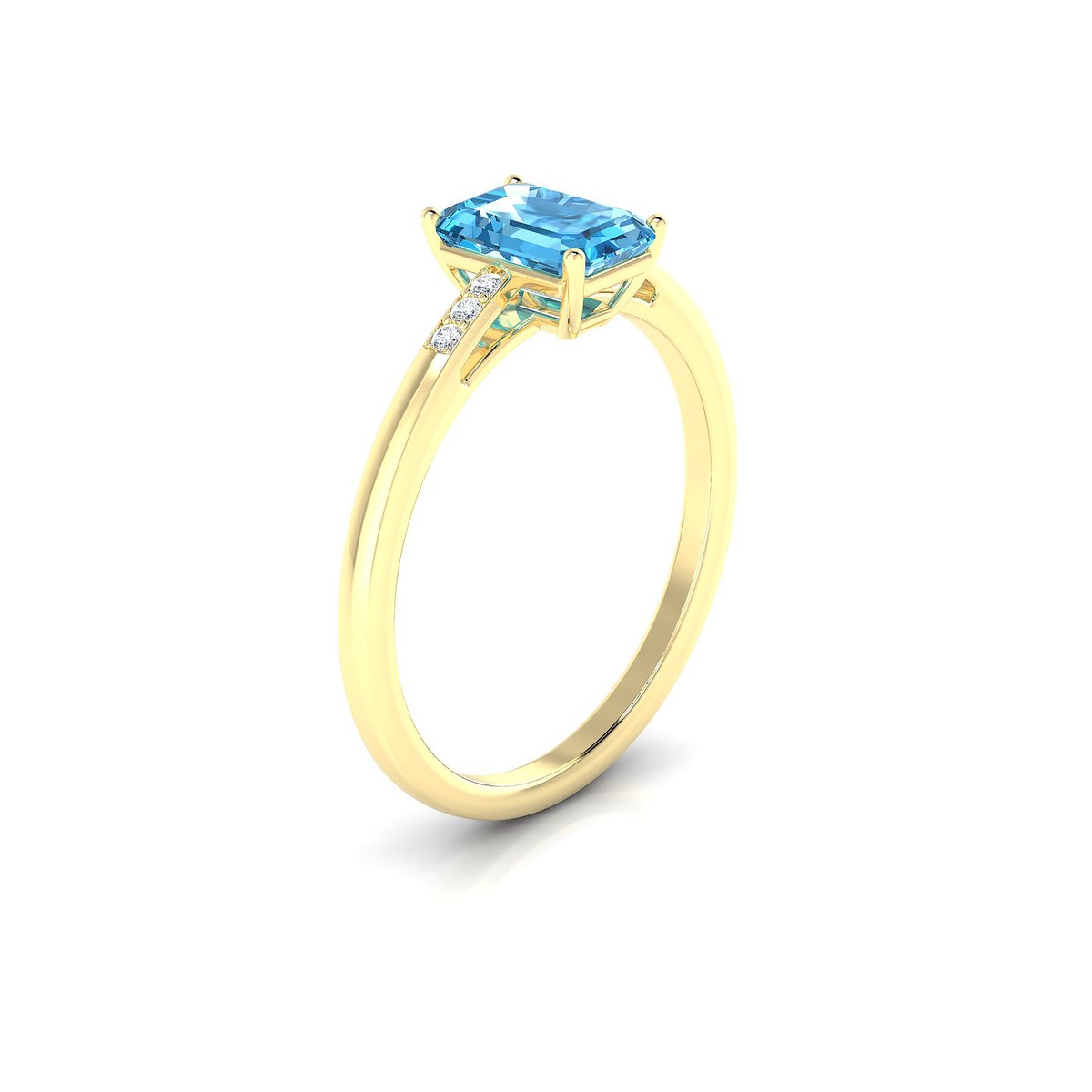 Exquisite | 18k Yellow Gold 7 x 5 mm Emerald Topaz Ring