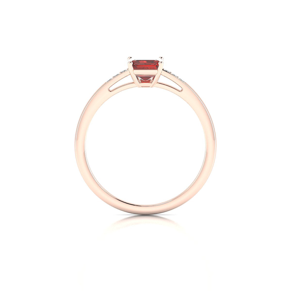 Exquisite | 18k Rose Gold 7 x 5 mm Emerald Garnet Ring