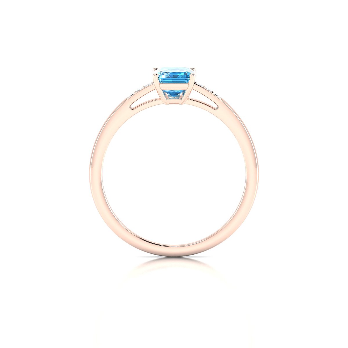 Exquisite | 18k Rose Gold 7 x 5 mm Emerald Topaz Ring
