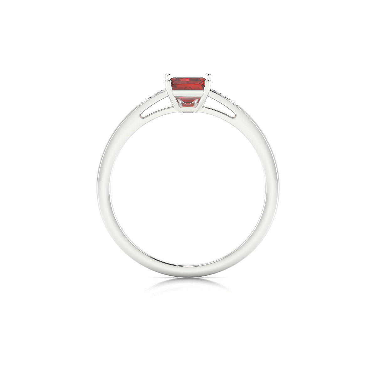 Exquisite | 18k White Gold 7 x 5 mm Emerald Garnet Ring