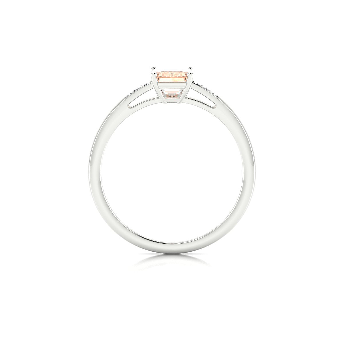 Exquisite | 18k White Gold 7 x 5 mm Emerald Morganite Ring
